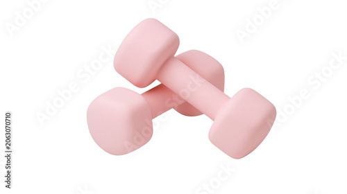 Photos Pair of pink dumbbells for fitness and exercise
