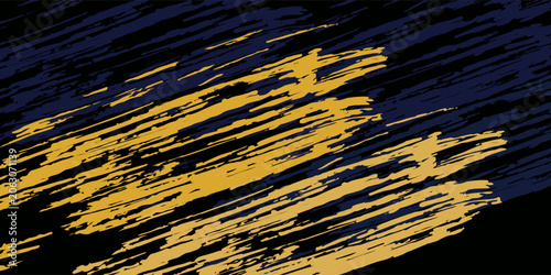 Foto Abstract yellow-blue frame on a dark background