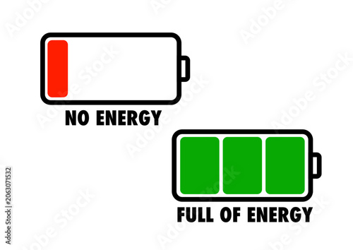Battery Life Charge Status Vector Concept Full and Empty Energy