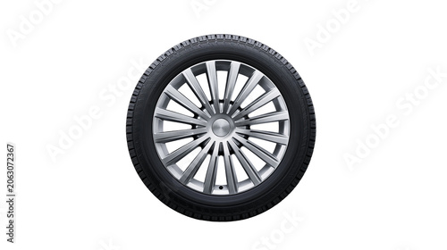Obraz na plátně Car wheel with alloy rim and tire