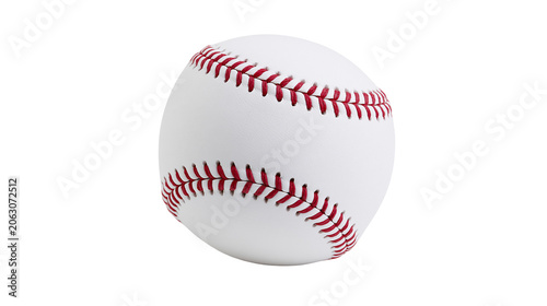 Valokuva White baseball with red stitching