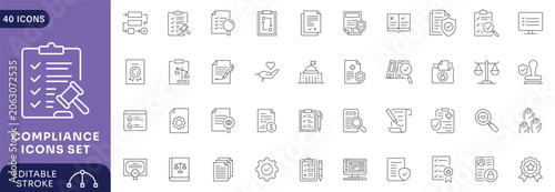 Foto Compliance line icon set