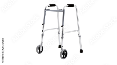 Konstfotografi Adjustable aluminum walker with wheels and black grips