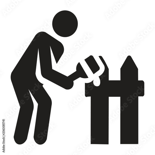 silhouette illustration of a person painting a fence Fence painting is an outdoor maintenance activity that focuses on aesthetics and protection. This process involves surface preparation (sanding and