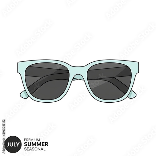 Pair of stylish black sunglasses on white background.