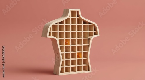 Wooden Display Stand in Unique Shape
