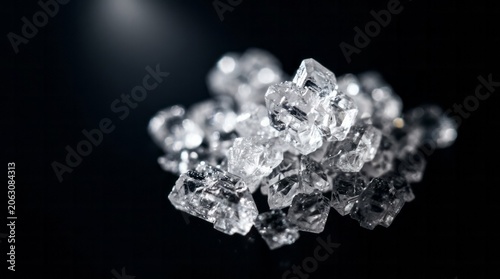 Close-up of Sparkling Crystal Sugar Sugar Close-Up Sparkling Texture Food Sweet Shiny. Concept featuring sugar, close-up, sparkling, texture, food for professional commercial design.