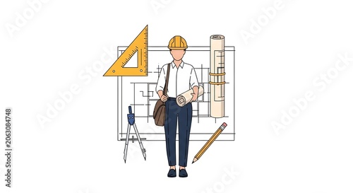 Businessman standing on ladder reaching for lightbulb concept.