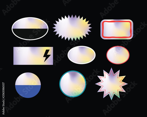 Sticker pack template groovy elements