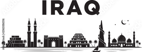 Tableau sur toile Iraq Travel Destination Vector