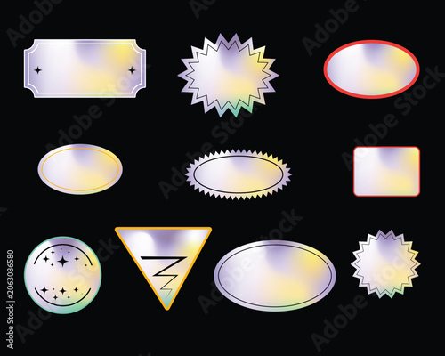 Sticker pack template groovy elements