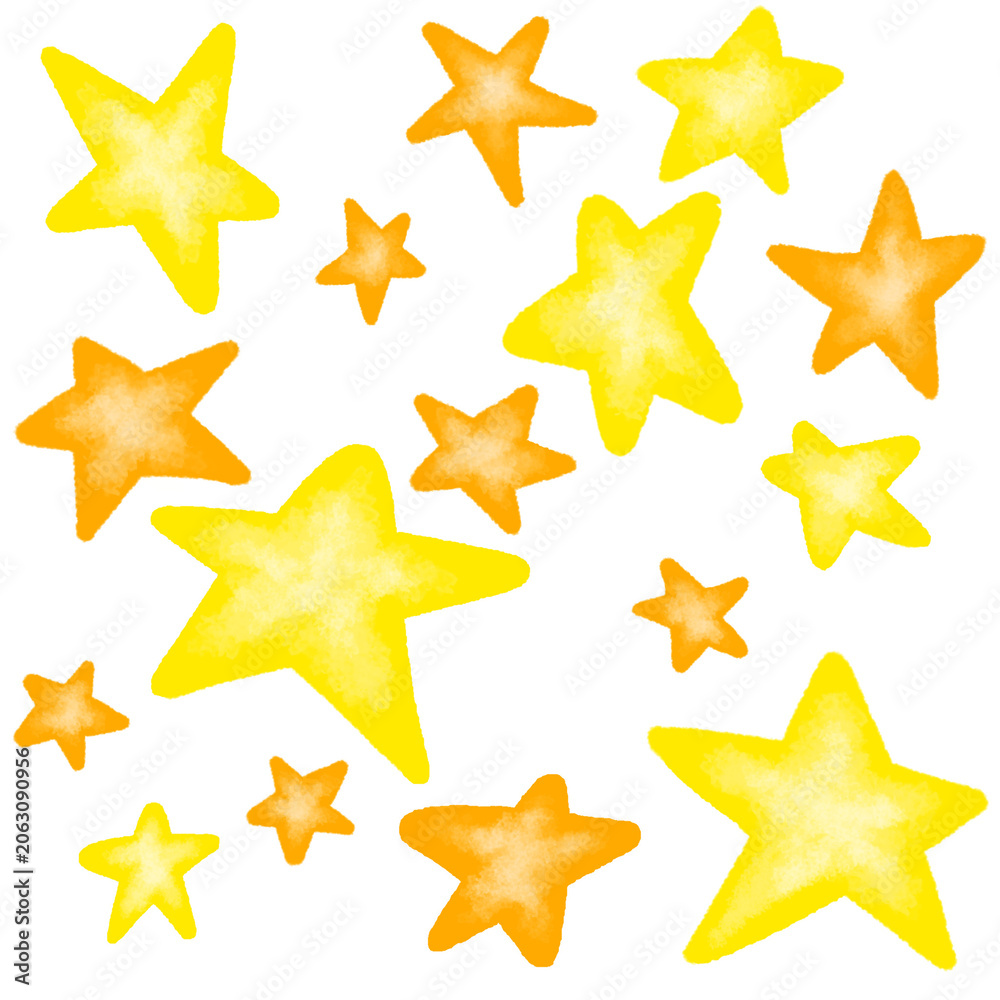 Obraz premium set of golden stars digital drawing
