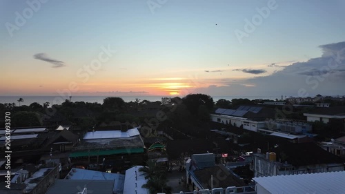 scenic sunset in kuta on bali