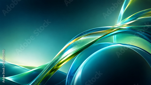 Business Intro Screen with Aqua Liquid Glass Waves and Premium Corporate Abstract Background