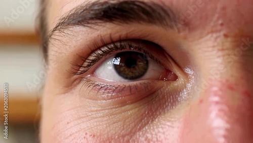 Extreme Macro Close-Up of a Human Eye with Detailed Iris, Eyelashes and Skin Texture, Vision Health Concept