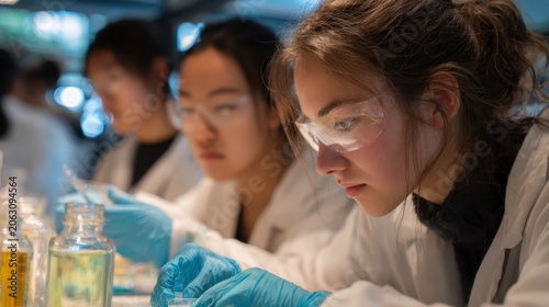 Young Scientists Conduct Experiments in Laboratory Setting