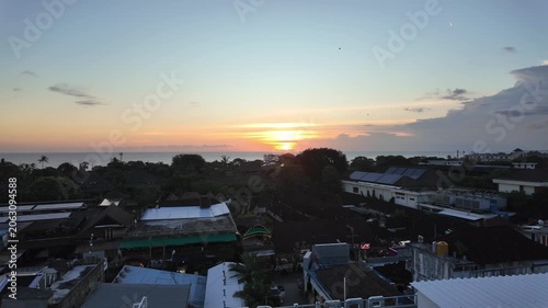scenic sunset in kuta on bali
