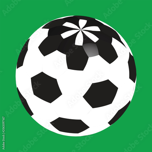Soccer ball, football icon, sports symbol, black and white, vector graphic