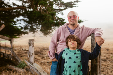 Father Son Fence Portrait