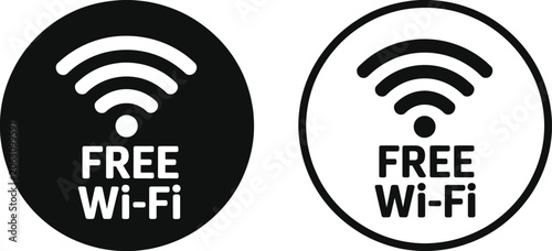 Obraz na plátne Two free wi- fi one black one white with wi- fi symbol wifi free wifi