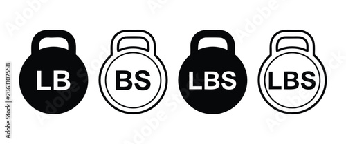 Photos Pound Weight Unit Icon Set – Lb, Lbs Mass Measurement, Imperial Scale & Weight C
