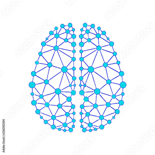 Neural Network Brain Circuit Nodes AI Technology Abstract Vector