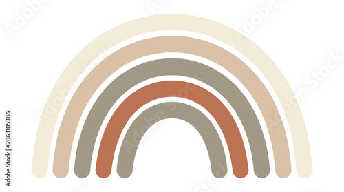 Foto Boho Rainbow Arch, Neutral Earth Tones, Minimalist Abstract Design, Weather Symb