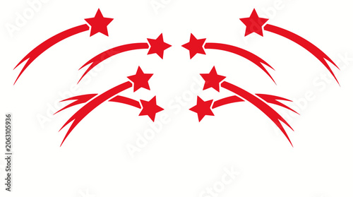 Red starburst graphic design element.