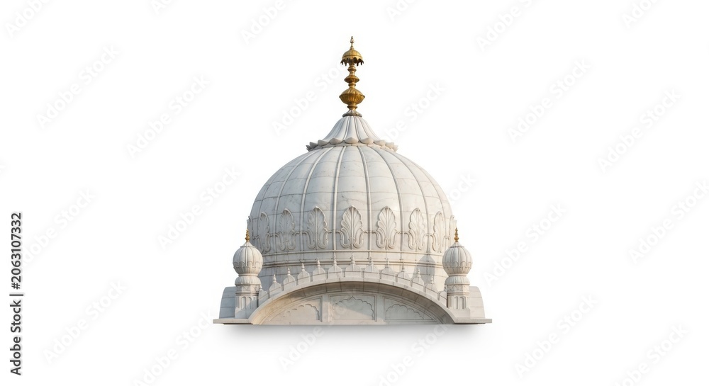 Obraz premium White Marble Dome Temple Architecture Isolated on White