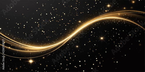 Schilderij op canvas Abstract space background with glowing stars and blue night sky creating a brigh