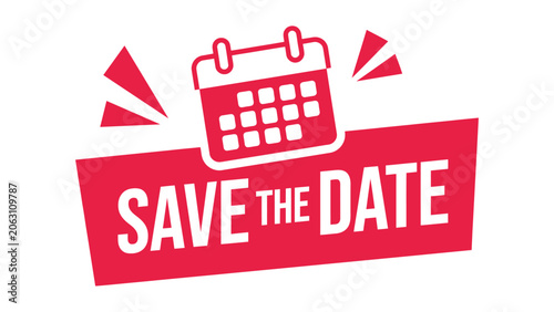 Billede på lærred save the date event announcement banner with calendar icon for wedding party inv