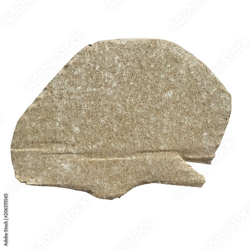 Vászonkép Rough irregular shaped stone or mineral fragment on neutral background