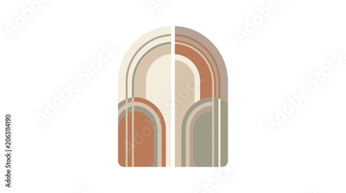 Boho Abstract Archway Geometric Shapes Mid Century Modern Design Elements