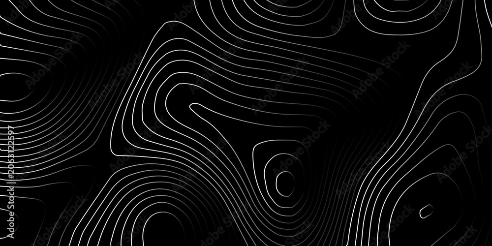 Fototapeta premium Monochrome topographic map contour lines abstract background with topography abstract elevation geographic background minimalist geography cartography monochrome structure geometry