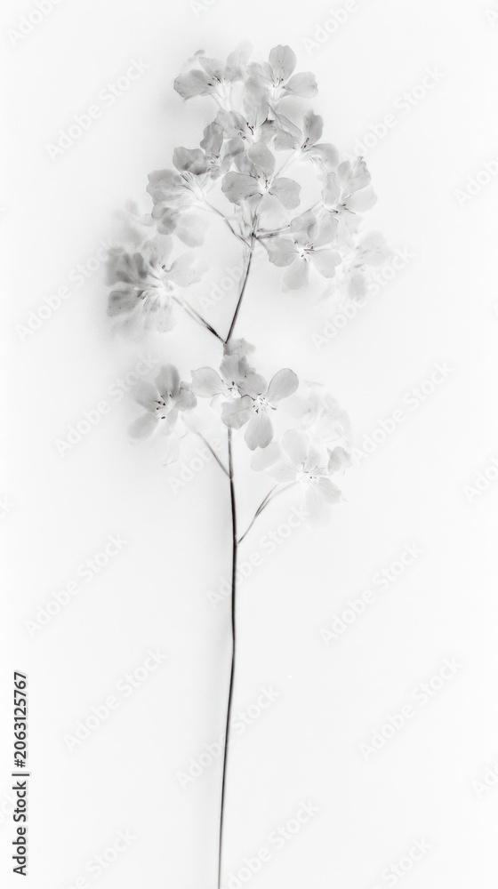 Obraz premium Delicate monochrome floral elegance.
