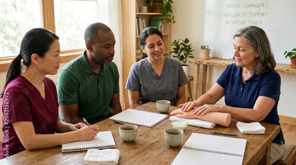 Fototapeta premium Wellness Support Coaching Session For Mature Students In Career Transition