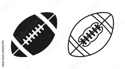 Quadro su tela American Football Silhouettes On White Background gridiron