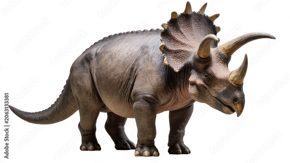 Fototapeta premium Triceratops dinosaur with horns and frill
