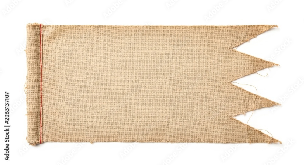 Fototapeta premium Blank Old Beige Banner Flag Ribbon, Torn Edges, Copy Space for Text
