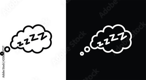 Принти на полотні Snooze icon set in black and white colors