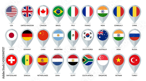 фотографія FIFA Worldcup 2026 Country flags, international symbols, vector icons, 30 nation