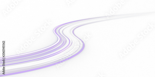 Obraz na plátne Glowing neon ribbons sweep through a futuristic urban road