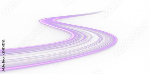 Tableau sur toile Bright neon streams flow across a high-speed city tunnel at night