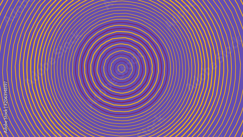 Canvas-taulu Hypnotic concentric circles in purple and gold create a mesmerizing optical illusion