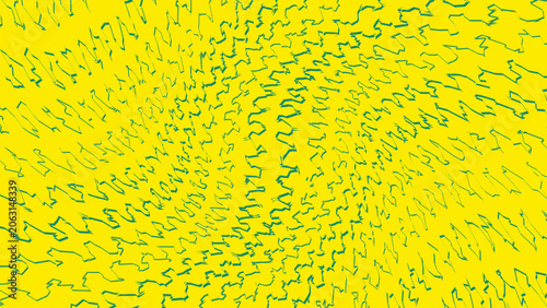 Obraz na plátně Vibrant yellow background with a swirling green abstract pattern, evoking energy and movement