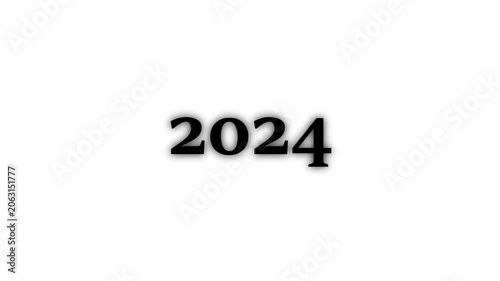 White Flip Calendar Cubes Displaying the Year 2000 on Business 2024 Success Concept with Web Icon and Technology  White Background 4k video animation.