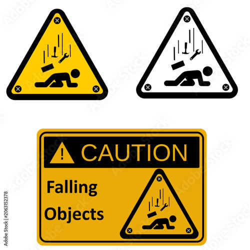 Bild auf Leinwand vector icon of  caution Falling Objects sign