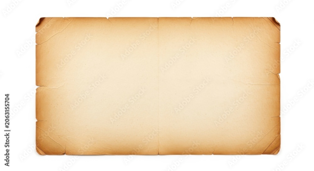 Fototapeta premium Vintage Aged Parchment Paper Texture Background, Grunge Old Paper, Decayed Paper, Isolated