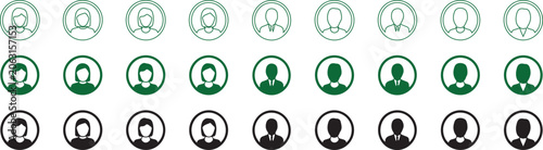 Photos Flat icon set of diverse people with varying moods