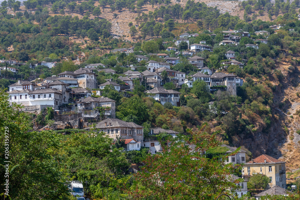 Fototapeta premium Gjirokastra Cityscape with Historic Ottoman Houses